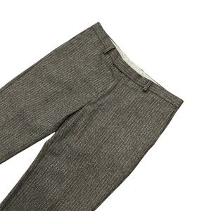 Charles Tyrwhitt Men’s Slim Fit Wool Pinstripe Flat Front Dress Pants 34x32 Gray